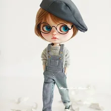 [MG514] Новинка,, Blythe кукольная одежда# джинсовый комбинезон в полоску для Neoblythe, кукла azone, одежда для изготовления оптом