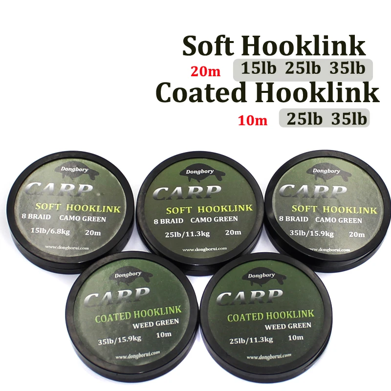 1 قطع الكارب خيط صنارة الصيد المغلفة هوك رابط كامو الأخضر Hooklink الجثة تزوير 15 25 35LB جديلة الجلد خط Chod الشعر تزوير زعيم معالجة