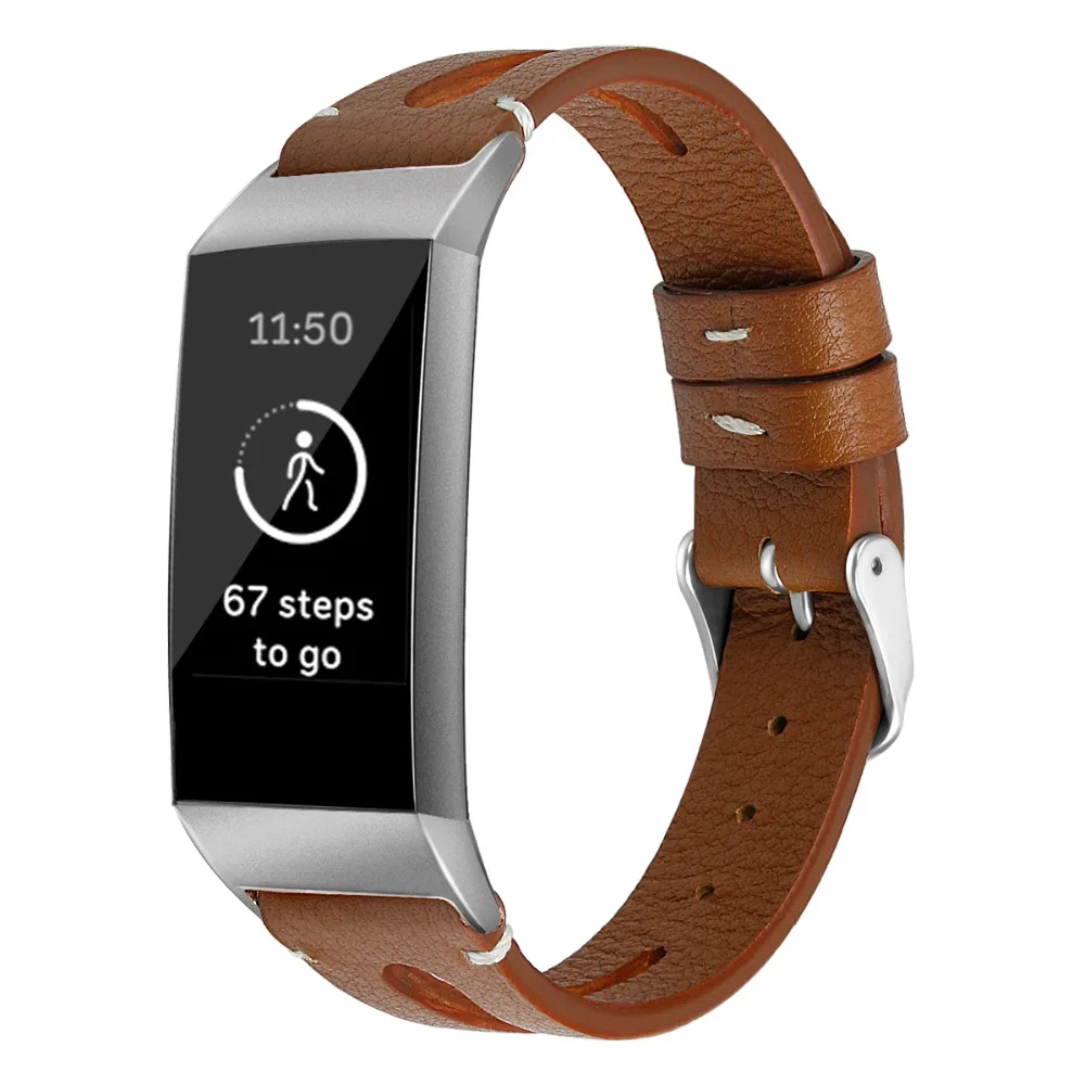 Odog, кожаный ремешок, ремешок для часов, браслет для Fitbit Charge 3, фитнес-ремешок, ремешок для часов, наручные часы, размер L, S