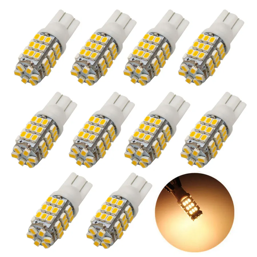 Светодиодные лампы hyzhato 10 шт. T10 W5W 3020/1206 42smd 4300 К для чтения/двери/боковой 12 В|signal