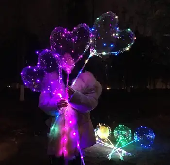 

Heart-shaped LED Balloon Bubble Balloons Each set include 18 inch Luminous Led Balloon+3M LED Strip+70 cm Rod+battery box SN1140