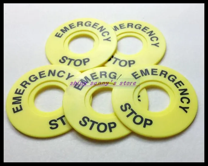 

100pcs/Lot Pushbutton Switch Panel Label Frame,emergency stop switch Plastic Sign 22mm External diameter 60mm Brand New