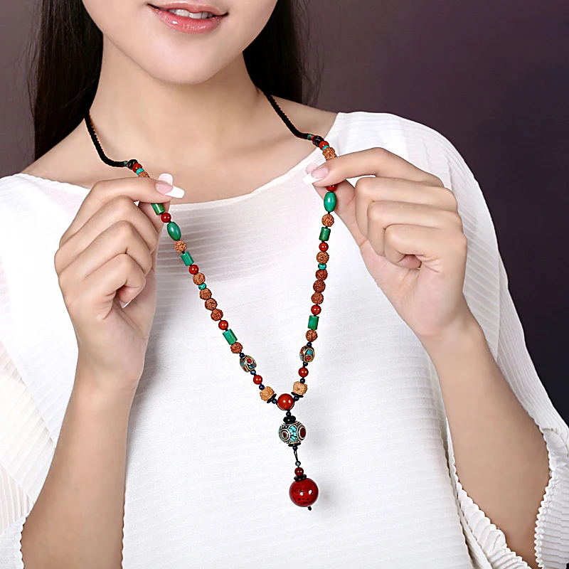 

Ethnic style accessories sweater chain long paragraph necklace female Nepalese ornaments retro pendant autumn
