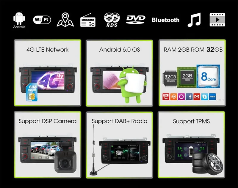 Excellent LEEWA 7" Android 6.0 (64bit) DDR3 2G/32G/4G Car DVD GPS Radio Head Unit For BMW 3 Series MG ZT/Rover 75/For BMW 3 Series E46/M3 1 Excellent LEEWA 7" Android 6.0 (64bit) DDR3 2G/32G/4G Car DVD GPS Radio Head Unit For BMW 3 Series MG ZT/Rover 75/For BMW 3 Series E46/M3 1