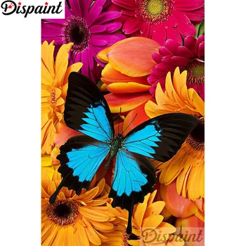 

Dispaint Full Square/Round Drill 5D DIY Diamond Painting "Flower butterfly" Embroidery Cross Stitch 3D Home Decor A11556