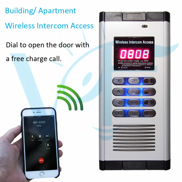 Gsm Intercom Access Apartment Building Remote Control Door Lock
