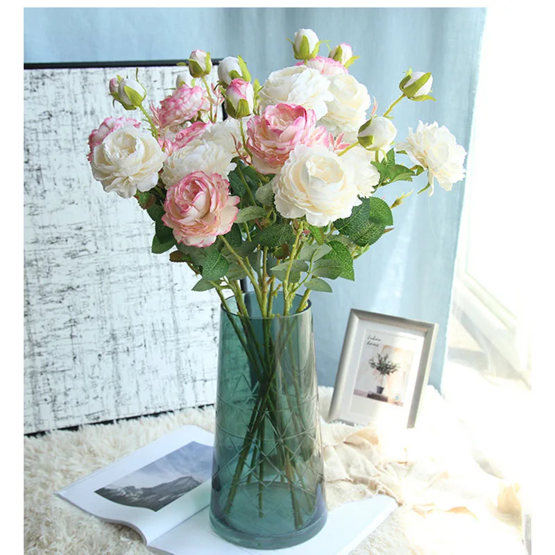artificial flowers for wedding peony rose silk flower  (6)