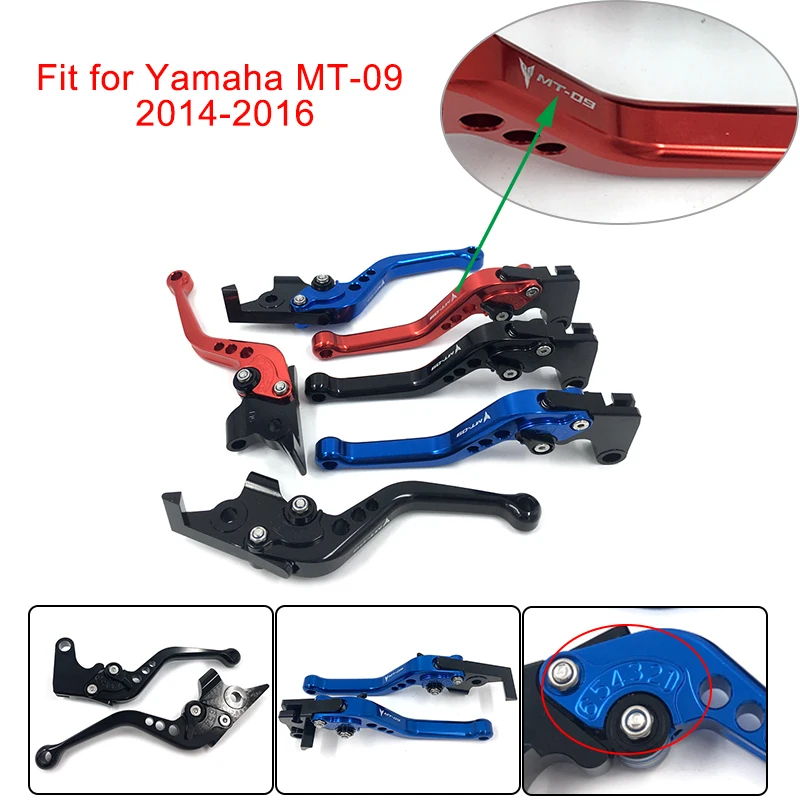 MT-09 MT09 MT 09 Motorcycle New CNC Short Brake Clutch Levers For Yamaha MT-09 MT09 MT 09 2014 2015 2016 Levers with logo (1)