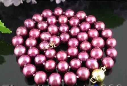 

Hot selling free shipping******beautiful 17" 9mm grape purple freshwater pearl necklace