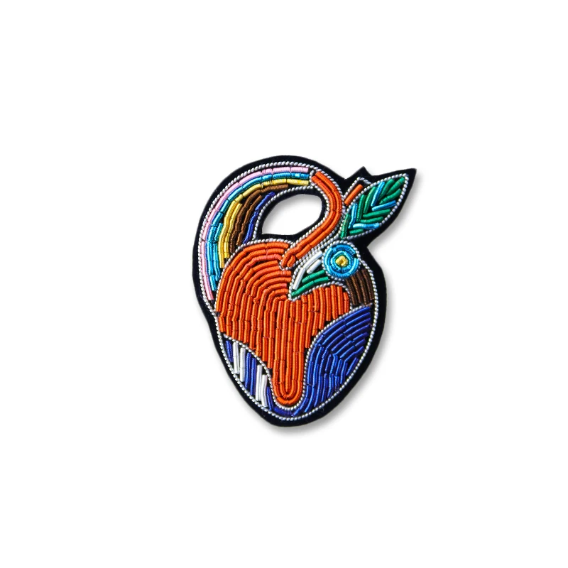 DIY New 3D Hand embroidery badges Heart Embroiderd metal wire applique for Coat Trousers Bag Brooch | Дом и сад