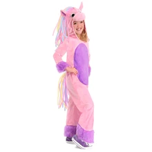 Милый мягкий плюшевый Радужный костюм пони, Детский костюм пони на Хеллоуин, розовый костюм лошади для девочек