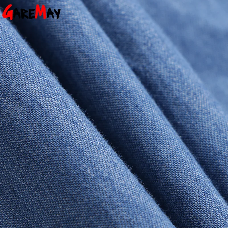 Джинсовая рубашка женская рубашка с длинным рукавом Женская Джинсовая блузка Классическая рубашка джинсы хлопок облегающие топы Женская одежда GAREMAY NZ03