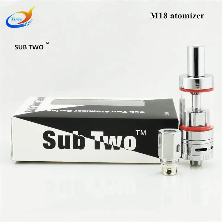 

E cigarette Dual coil m18 atomizer Tank 0.5ohm OCC coil head atomizer airflow control fit ego vaporizer