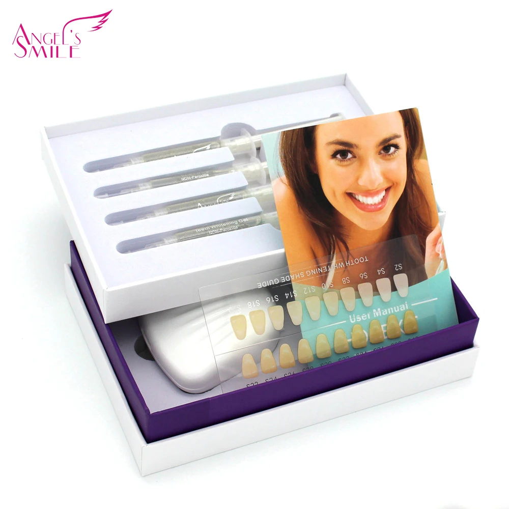 Angel Smile Teeth Whitening Kit 35 Peroxide 6 LED Whitelight Woman