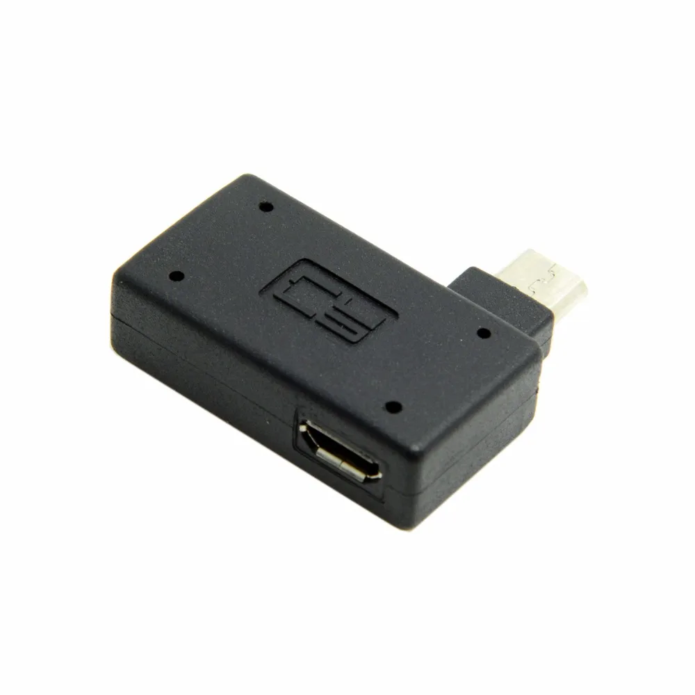 Микро адаптер USB 2 0 мама папа Micro OTG источник питания 2018 порт 90 градусов левый