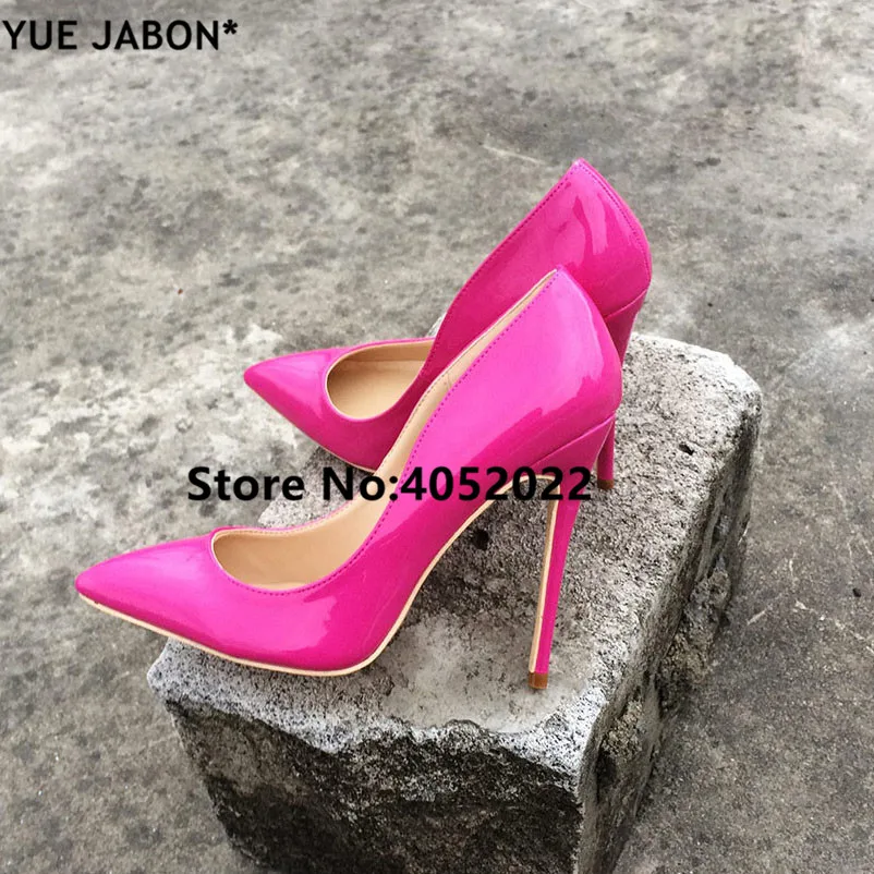 

Women Luxury Stiletto Heels Red Ladies Pumps Patent Leather Dress Shoes Concise Pointed Toe 12cm High Heel Exquisite Party Shoes