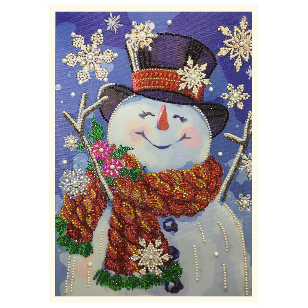

Christmas Decorations DIY 5D Diamond Painting Partial Drill Special Shaped Snowman Diamond Mosaic Cross Stitch Decor Home