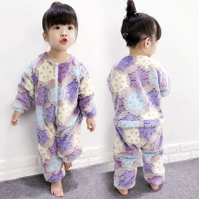 

1-5 year old pyjama enfant Flannel baby girl Autumn winter Onesies pajamas kids boys sleepwear children Tracksuit sleeping bag