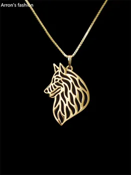 

Trendy Belgian Tervuren / Groenendael pendant necklace women gold silver necklaces & pendants fashion jewelry dog kolye cs go