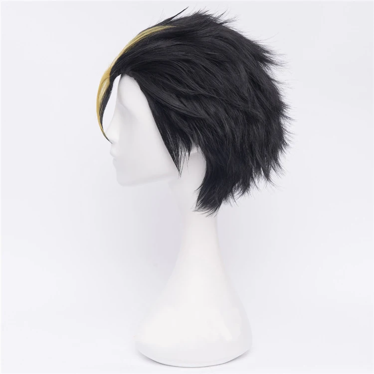 Аниме Haikyuu! Юу нишиноя короткие черные и светлый жароустойчивый волос парики, костюм для косплея+ Бесплатный парик Кепка