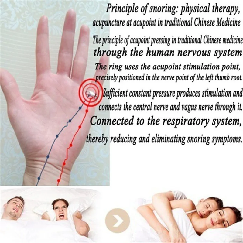 Acupressure Anti Snore Ring Treatment Reflexology Anti Snoring Apnea Sleeping Device SN-Hot 5