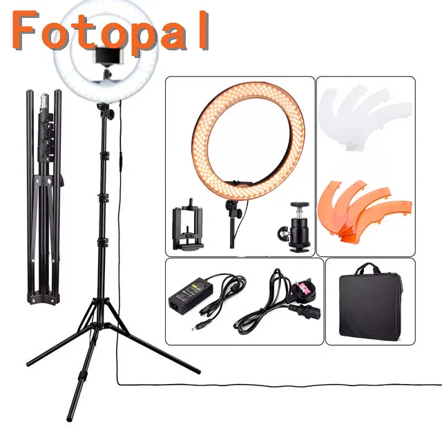 Fotopal RL18 48 см регулируемая светодиодная кольцевая студийная лампа свет для селфи