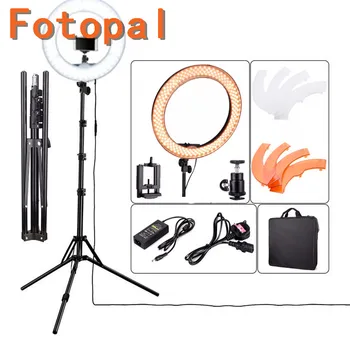 

Fotopal RL18 48cm Dimmable LED Ring Studio Light Annular Lamp Selfie Light For LED Video Camera Phone Photo Light With Tripod