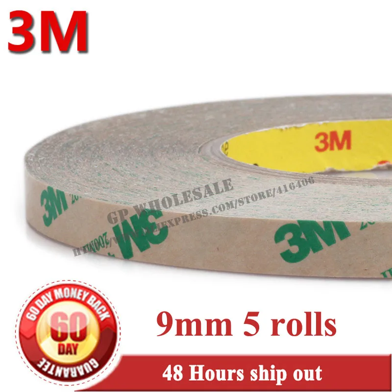 5Roll 9mm*55m Double Adhesive Sided Tape 3M 468 468MP 200MPTransfer For Touch Screen Iphone LED LCD Nameplate | Канцтовары для