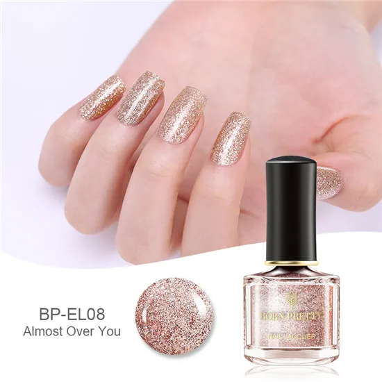Рожденный PRETTY 6 мл серия розово-золотого цвета лак для ногтей розовый блестки для ногтей лак блестящие лак для ногтей Лаки - Цвет: BP-EL08