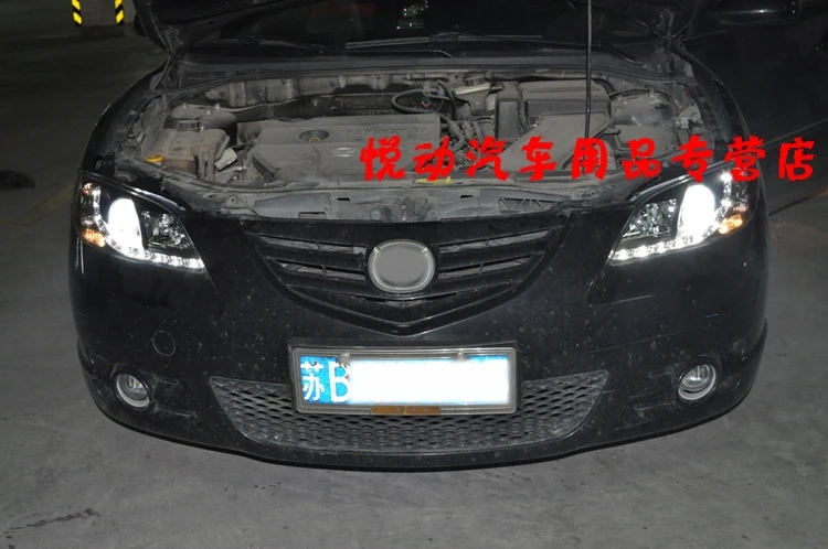 D_YL стайлинга автомобилей для Mazda 3 фары 2006-2012 Mazda 3 светодиодный фар DRL Объектив Двойной Луч H7 HID xenon bi xenon объектива