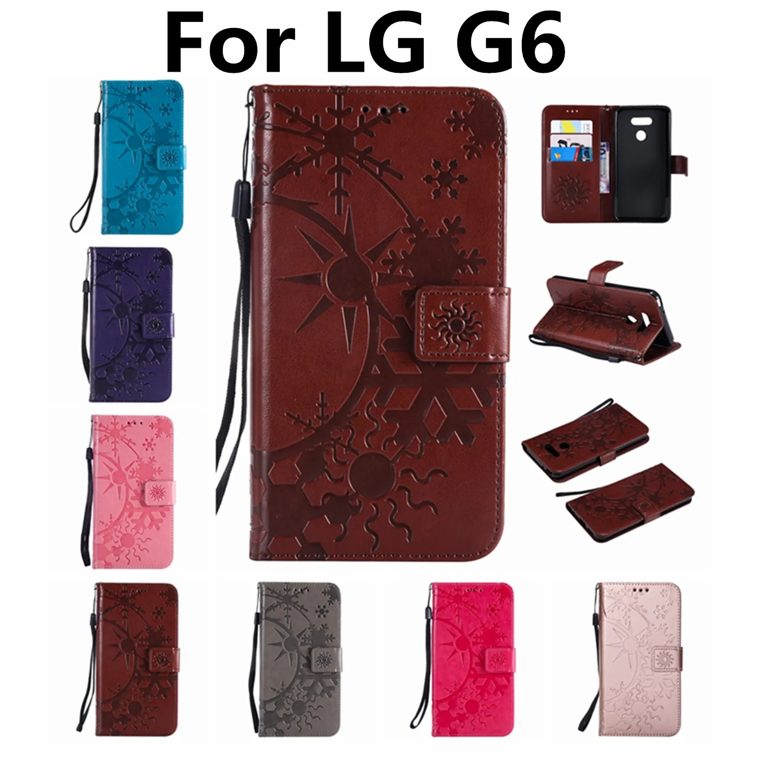Retro Flip Leather Case For LG G6 Multi Card Holders Cases flower Cover capa Fundas H998 H993 H997 H871 H872 H873 H870 | Мобильные
