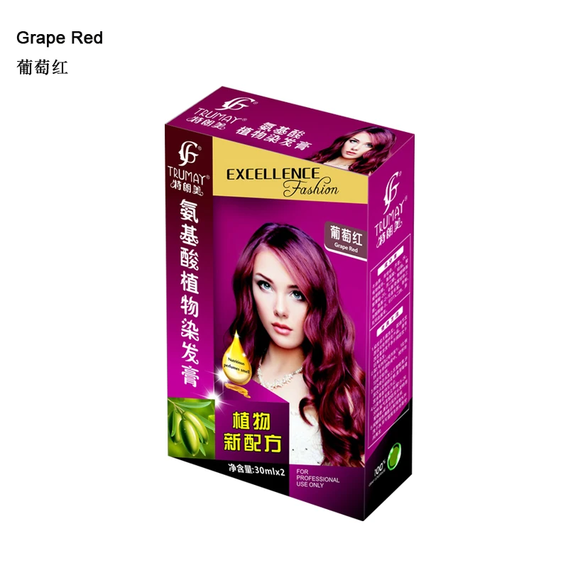391 30 Ml 2 Profesional Permanente Color Tinte Crema Uva Rojo Planta Natural Extracto Tinte Para El Cabello Crema Moda Tinte Para El Cabello In