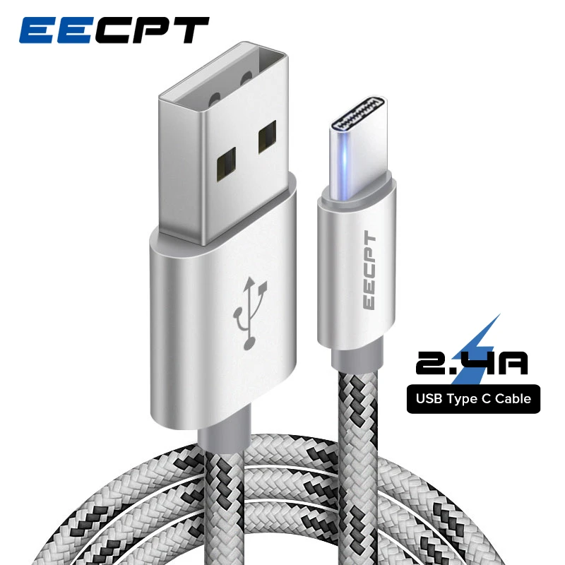 EECPT кабель usb type-C для samsung S9 S8, кабель для быстрой зарядки и передачи данных type-C, зарядный кабель для телефона Xiaomi mi 9, красный, mi Note 7, huawei