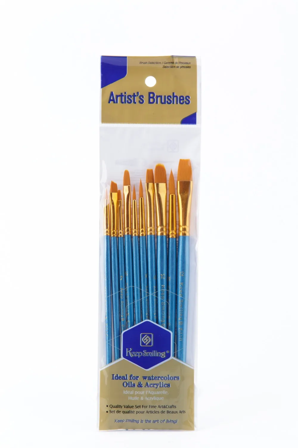 10pcs/set Paintbrush Nylon Hair Brushes Acrylic Brush Art for Supplies