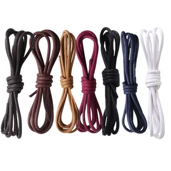 

Casual Style Laces Round Waxed Coloured Shoelaces Elastic Shoestrings Boot Sport Shoe Laces Cord Durable