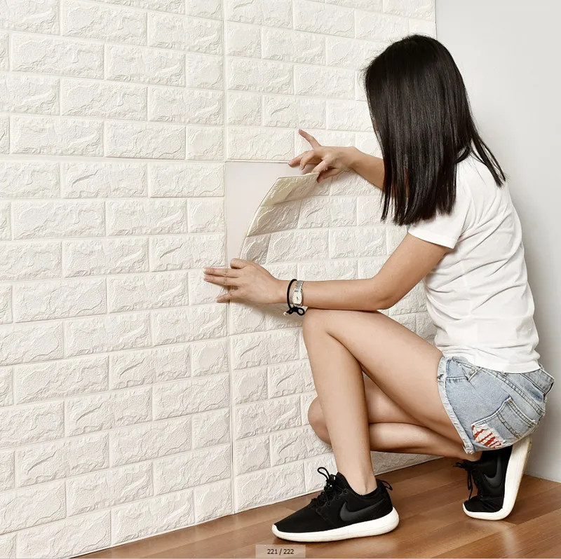 

PE Foam 3D Wall Decals Safety Home Decor Wall Paper DIY Wall Decor Brick Living Room Children's bedroom Decorative Sticker