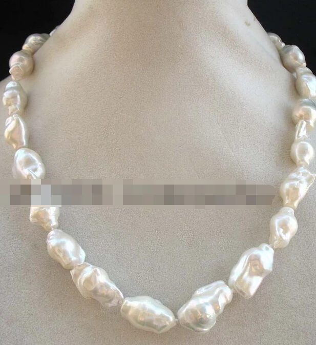 

~~ 11.24 freshwater pearl white baroque reborn keshi necklace 18" Discount 35%