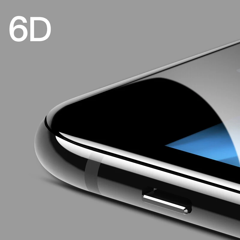 Закаленное стекло 6D для iPhone 7 Plus XR 8 XS MAX 11 Защитное экрана защитное с изогнутыми