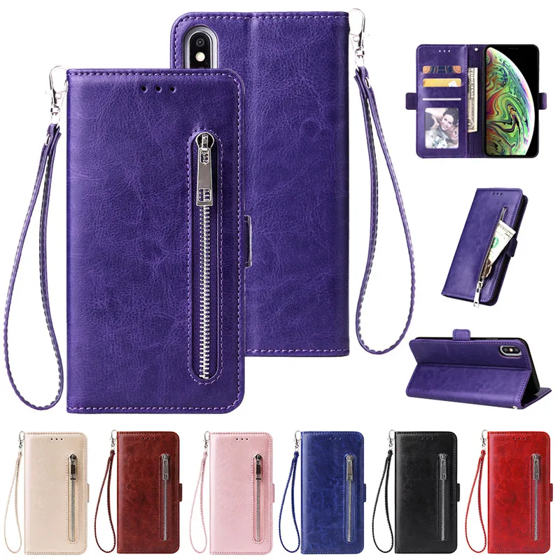 

Flip Wallet Zipper Case For iPhone 11 Pro XS Max XR X 6 6s Plus Luxury Leather Cover Etui For iPhone 7 8 Plus Phone Bags Celular