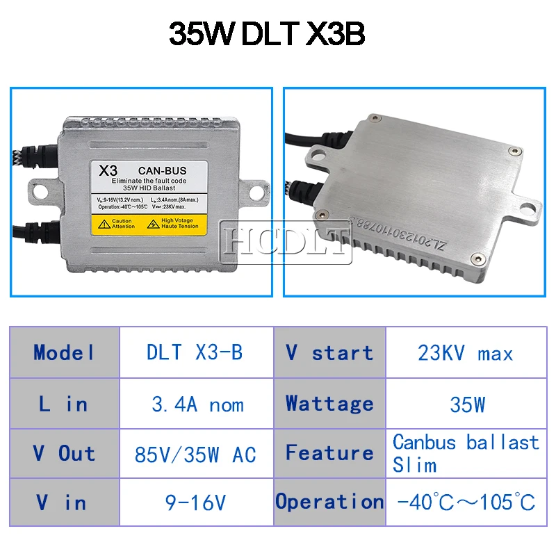 HCDLT AC 35W Xenon Canbus HID Ballast For Car Light Xenon HID Conversion Kit DLT X3 Canbus Error Free Digital Ballast Reactor (9)