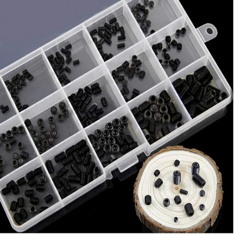 

1 box 300pcs 12.9 degree Concave machine screw set No head inner hexagon head wire M3M4M5 high strength