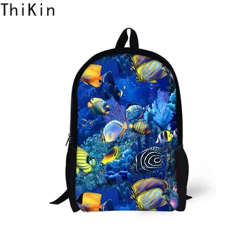 

THIKIN Preppy Style Children School Bags Finsh Sea Printing Kids Backpack for Teenager Girls Boys Rucksack Mochila Femininas