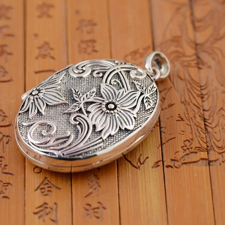FNJ Gawu коробка цветок кулон 925 серебро висят чистый S925 тайские серебряные подвески для женщин для изготовления ювелирных изделий