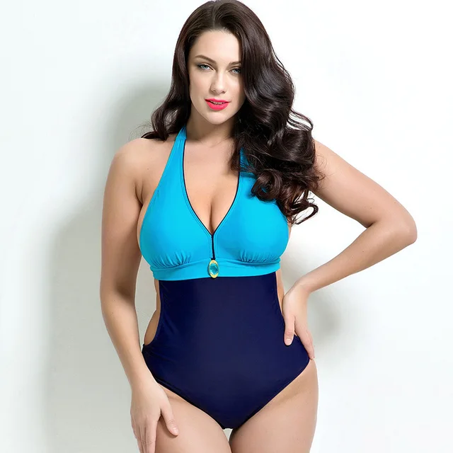 2018 new Bikinis For Big Women swimsuit Plus Size L 3XL silid halter