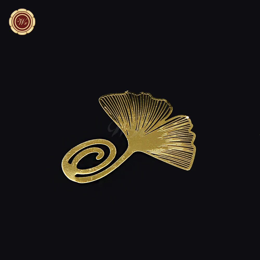 

WR Art Crafts Mini Cute Kawaii Gold Metal Bookmark Paper Clip Antique Plated Gold Bookmarks Leaf Style Art Ornament 6cm