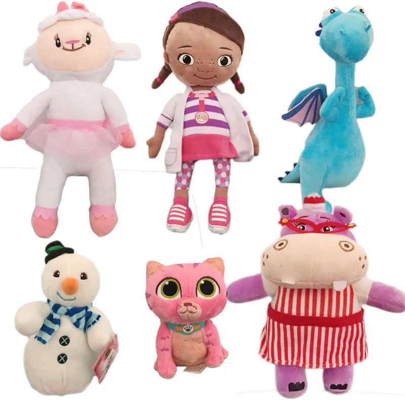 Doc плюшевые игрушки Dottie девушка Lambie sheep Дракон Кот Бегемот Мягкая кукла для