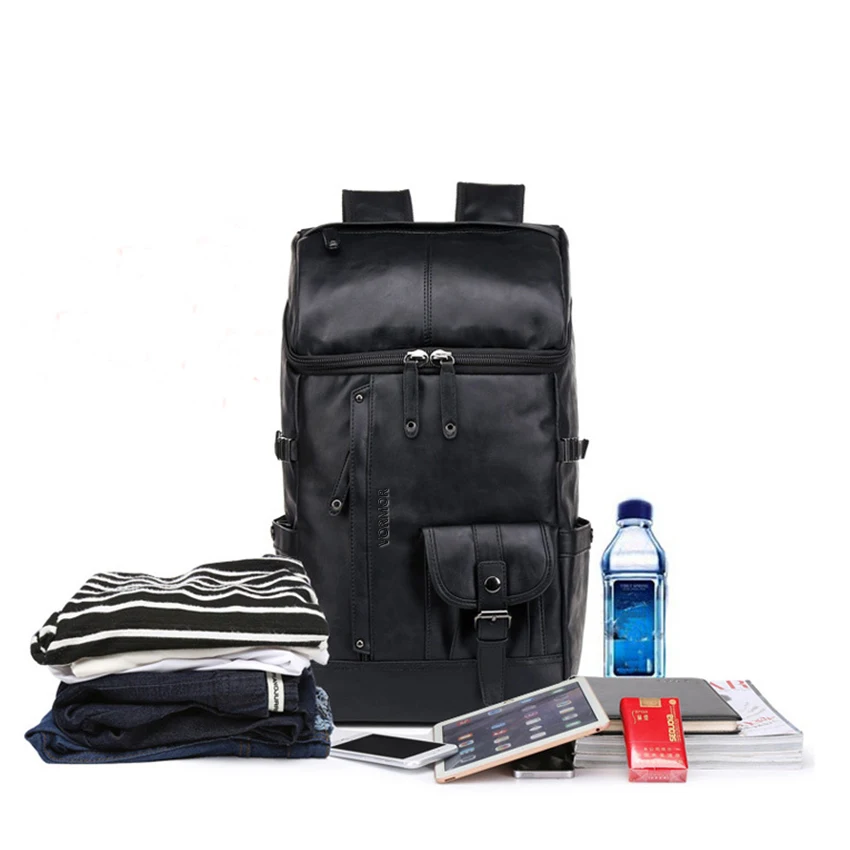VORMOR Большой Вместительный мужской рюкзак для путешествий, черный кожаный мужской рюкзак для путешествий, рюкзак для ноутбука, mochila masculina
