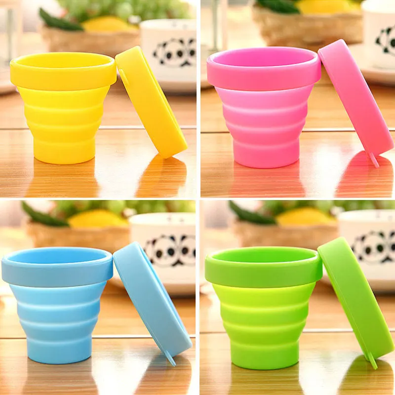 1 комплект силиконовые складные чашки для путешествий-силиконовые складные чашки для кемпинга с крышками-расширяемые чашки для питья набор