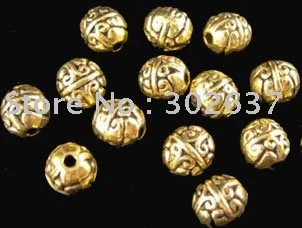 

FREE SHIPPING 180pcs Antiqued gold plt Crafted barrel spacer beads A470G