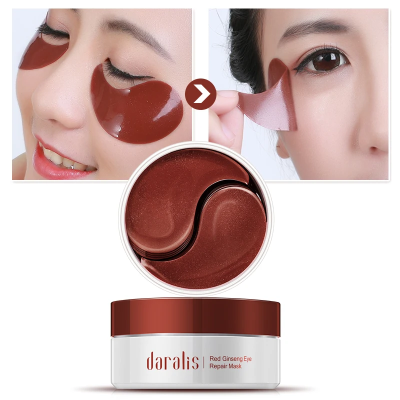 

60pcs Red Ginseng Collagen Crystal Eye Mask Anti-Wrinkle Patches Dark Circles Remover Eye Bag Gel for Eyes Care Under Eye Pads